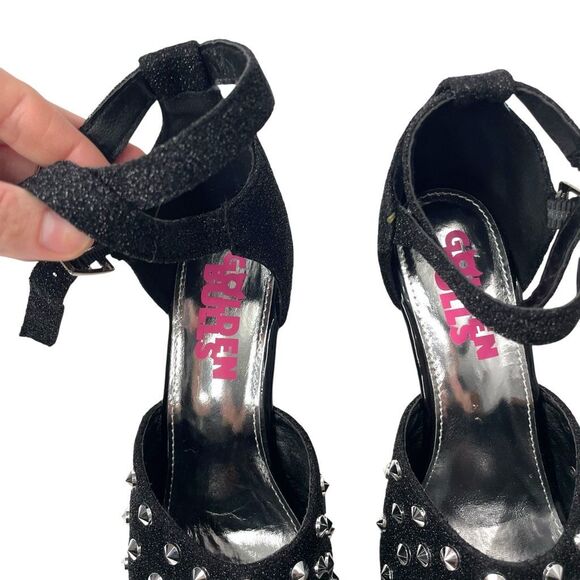 NEW Golden Bulls DETUX-02 studded clear heel‎ Platform heels Size 6 black - Picture 5 of 15